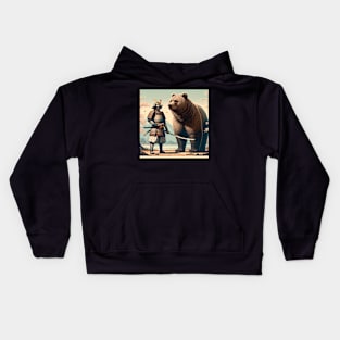 Samurai and Bear Kids Hoodie